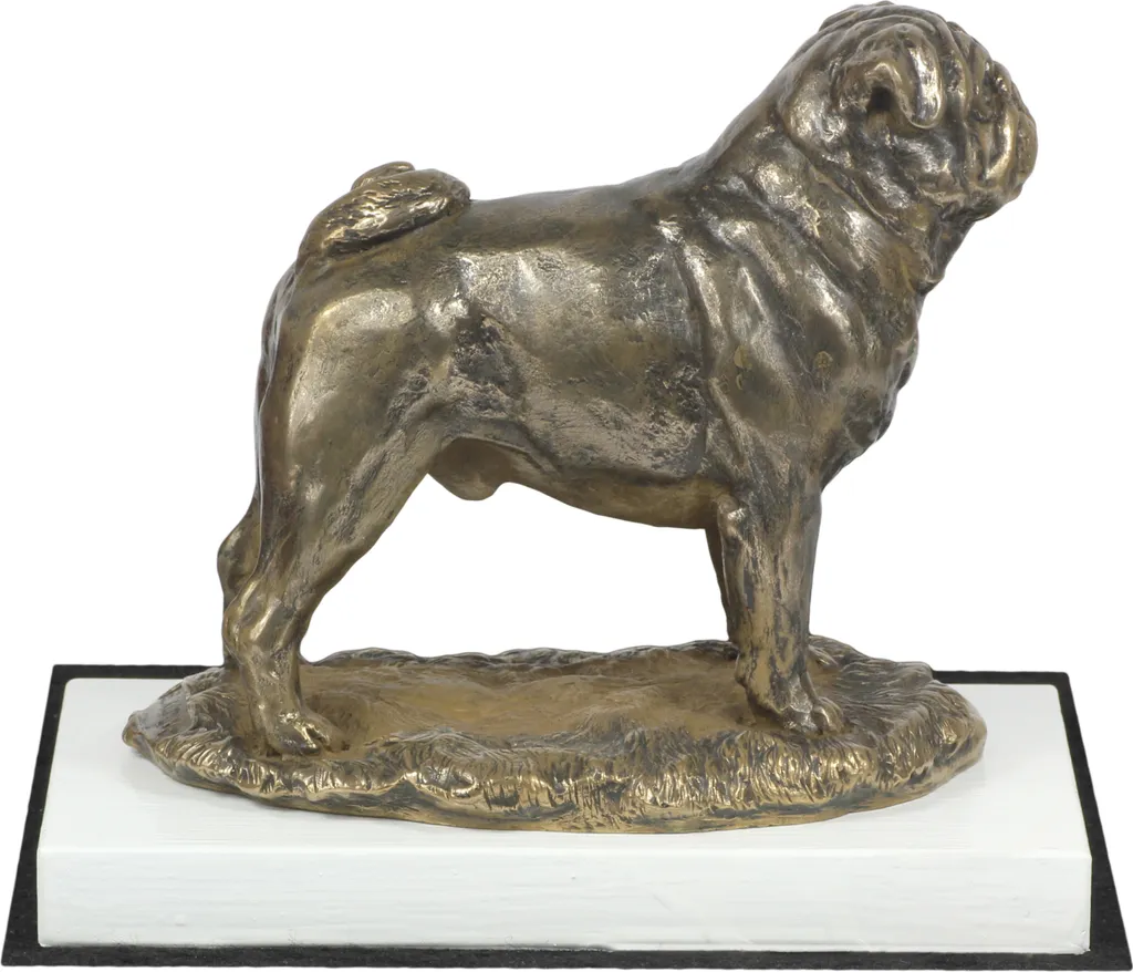 Figurine de collection Carlin sur socle - Trophée pour concours canin