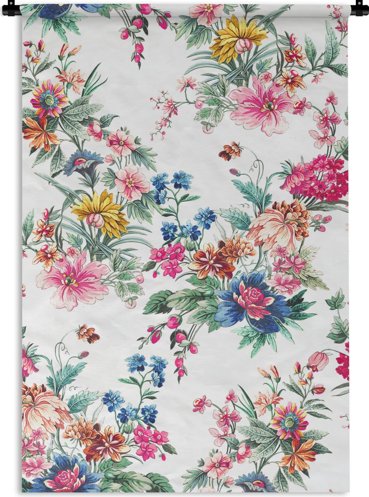 MuchoWow Wandteppich Wandbehang Stillleben - Blumen - Muster 90x135 cm Tapisserie Dekoration Wandtuch - Baumwolle - Wandskulptur