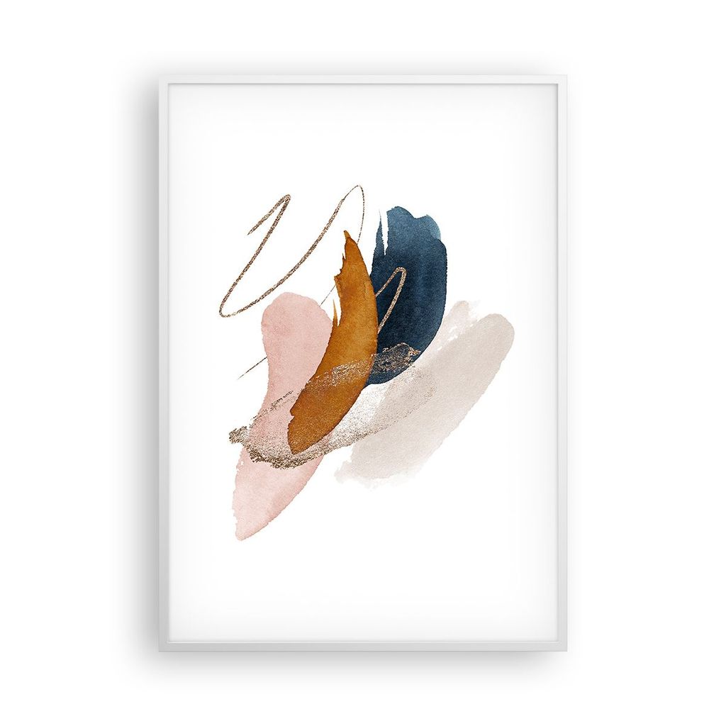 Gerahmtes Poster - Weißer Rahmen - Die Farben Abstraktion Stück - 70x100 cm - Wand Bild - Wanddeko - Wandbilder - Kunstposter - Wandposter - Bild...