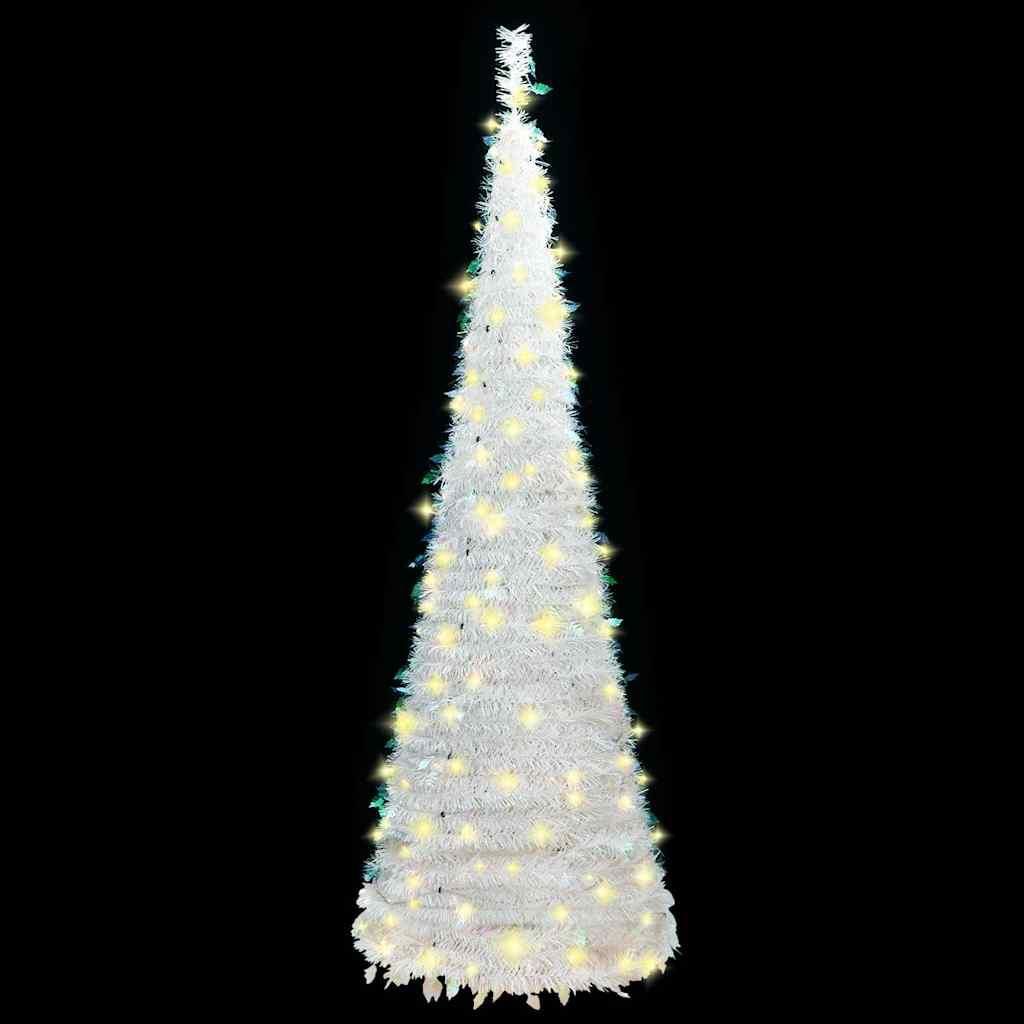 vidaXL Sapin de Noël Pop-Up Artificiel 150 LED Blanc 180 cm Image du produit 