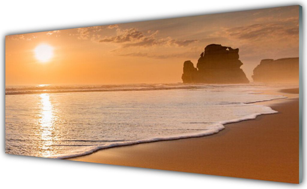 Acrylglasbilder 125x50 Wandbild Druck Meer Strand Sonne Landschaft