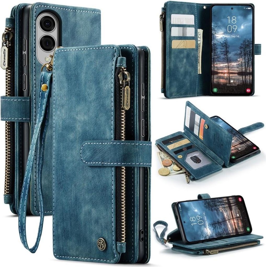 Samsung Galaxy S25 Edge Hülle - CaseMe C30 Klapphülle mit Brieftasche - Blau