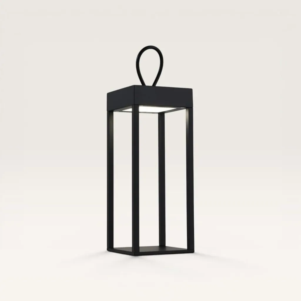 Lampe LED portable Larion noire IP44 pour intérieur et extérieur LUSENZ