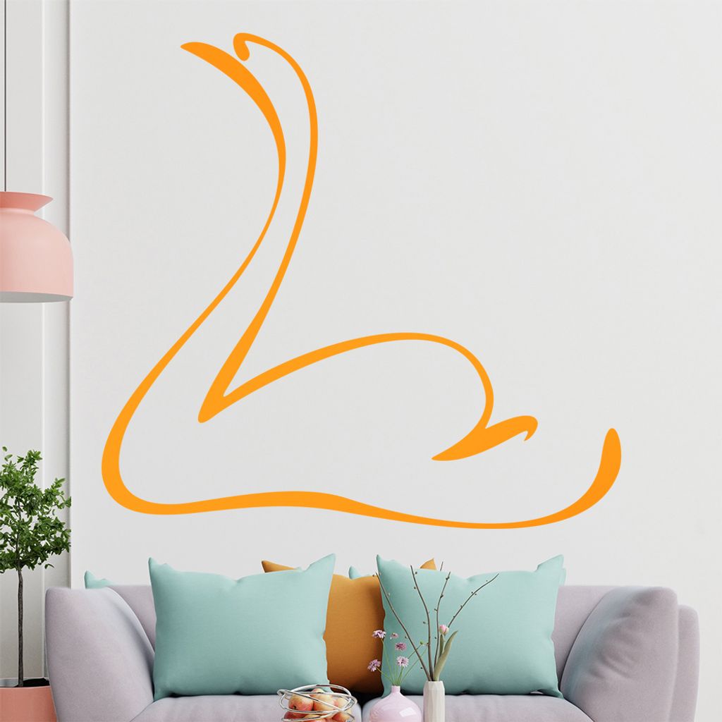 Schwan Linien Wandtattoo in 6 Größen - Wandaufkleber Wall Sticker - Dekoration, Küche, Wohnzimmer, Schlafzimmer, Badezimmer