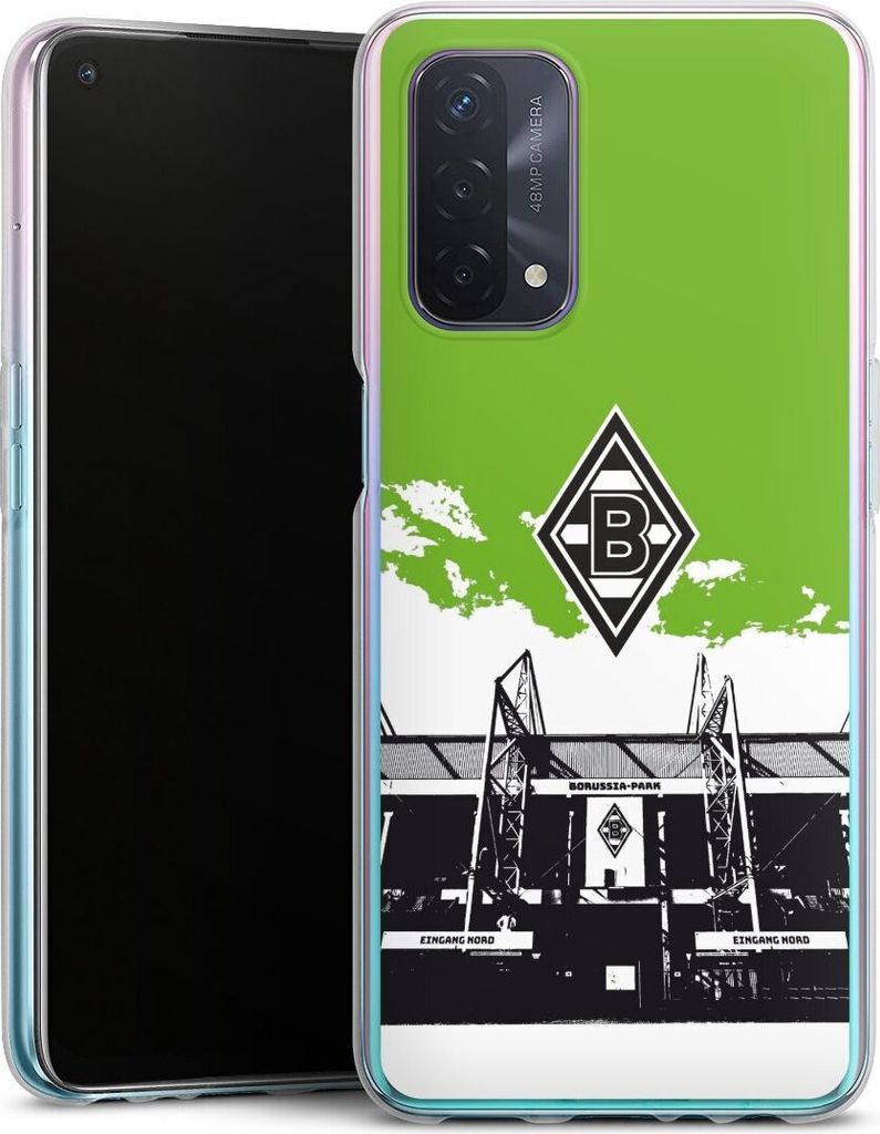 DeinDesign Handyhülle für Oppo A74 5G Silikon Hülle Case Smartphone Schutzhülle Borussia Mönchengladbach Fanartikel Stadion