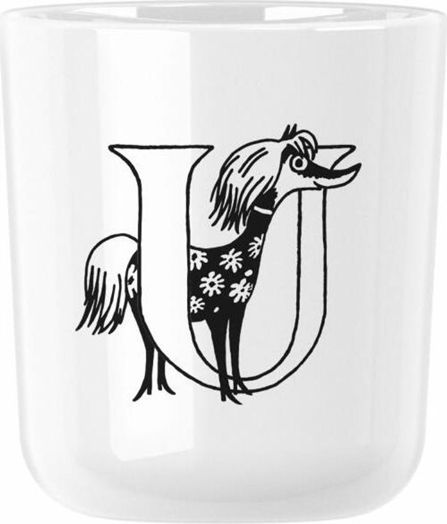 Rig-Tig Tasse Moomin ABC - U, Becher mit Buchstabe, Kunststoff, Weiß, 200 ml, Z00706-U