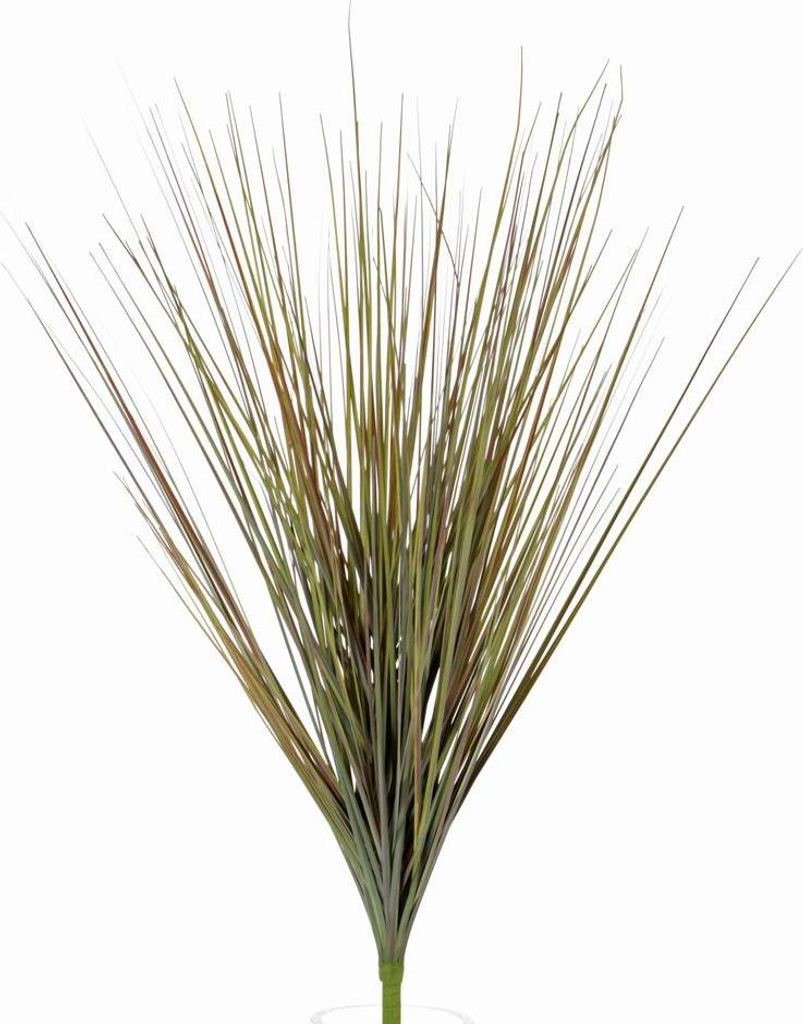 artplants.de Künstliches Seggengras AMILO auf Steckstab, grün-braun, 65cm - Kunststoff Gras - Kunstpflanzen