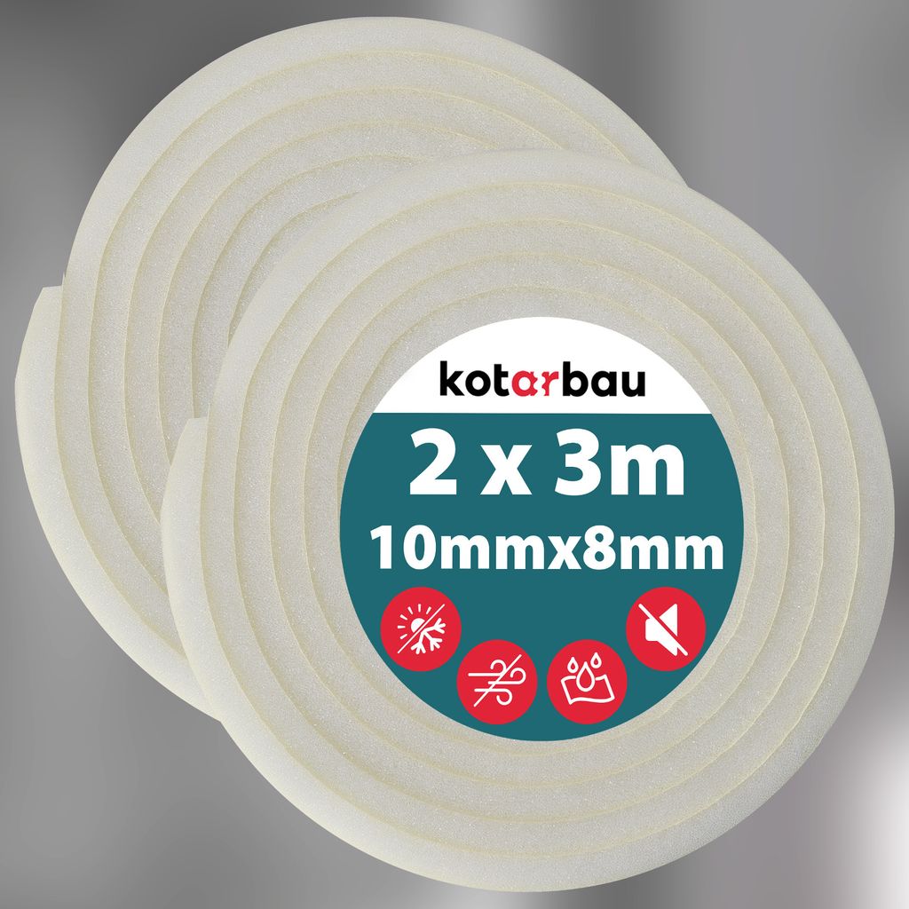 KOTARBAU® 2 St. Dichtungsband Schaumstoff 8x10 mm x 3m Produktbild 8