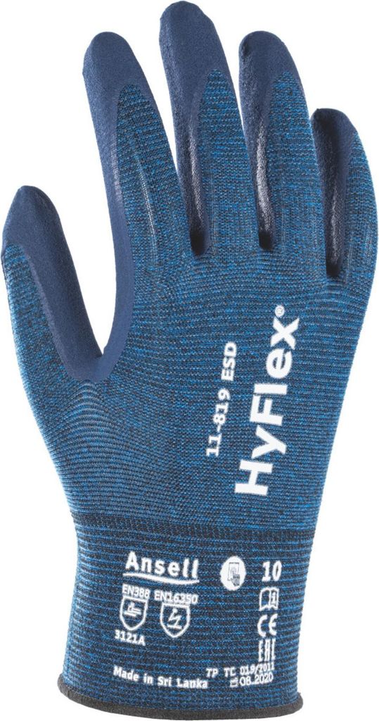 ANSELL Handschuh-Paar HyFlex 11-819 ESD, Handschuhgröße: 10