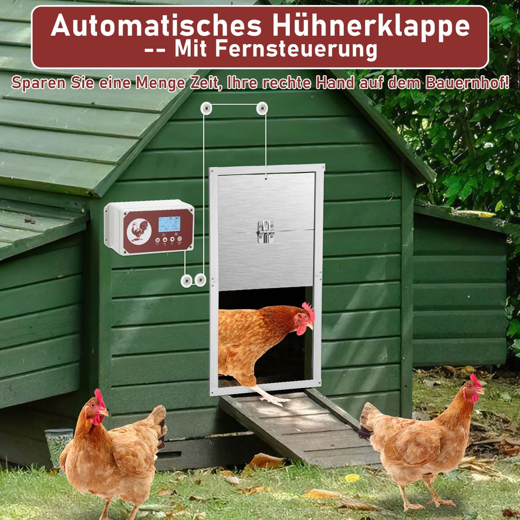 Jopassy 7,8W Automatická dvířka pro kuřata, 30*30cm dvířka Obrázek produktu 5