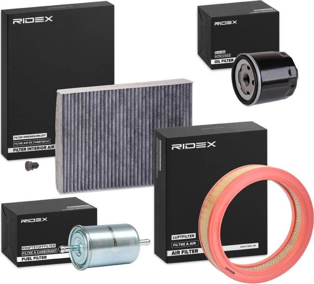 RIDEX Filterset Inspektionspaket Filtersatz für VW Polo Schrägheck (6N1) Caddy II Kastenwagen (9K9A) Polo Classic (6V2) Polo Variant (6V5) für SEAT