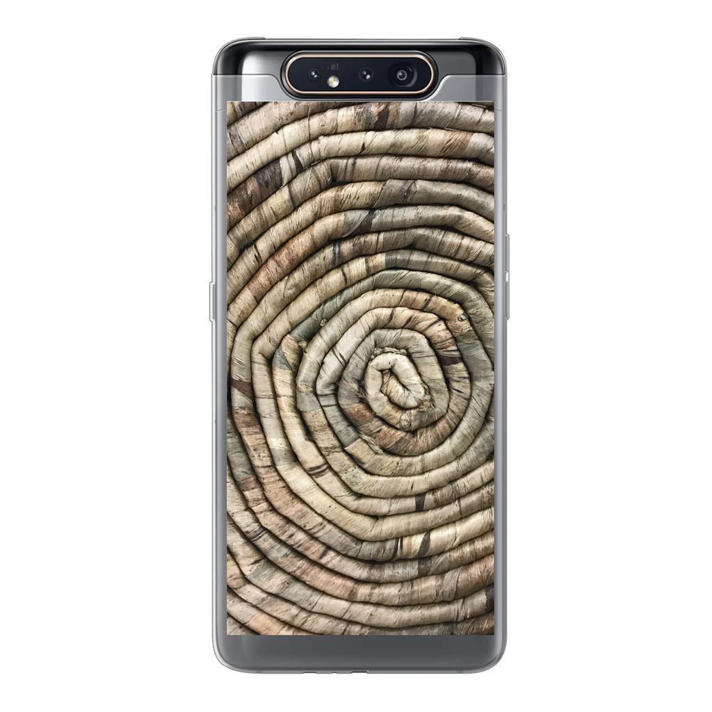 MuchoWow Handyhülle Schutzhülle Hülle für Samsung Galaxy A80 Kreis - Schilf - Korb Silikon Softcase Handy Hülle - Schutzdeckel