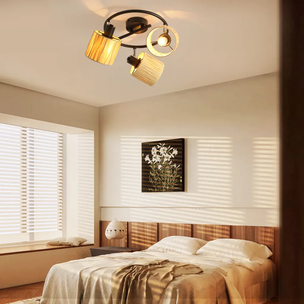 Offerta Lampada Soffitto ZMH 3 Faretti Orientabili E14 Nero - 5