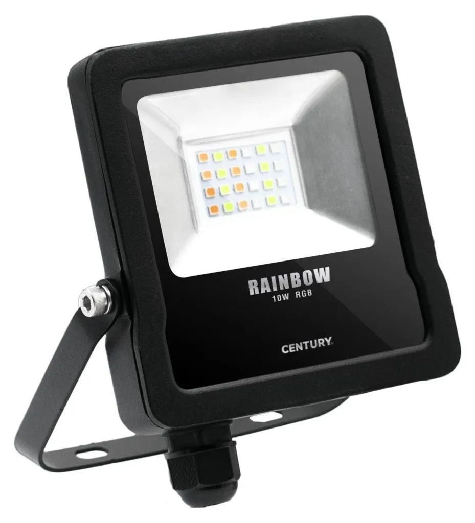 Projecteur LED 10W CENTURY Rainbow RGB Noir IP65 extérieur