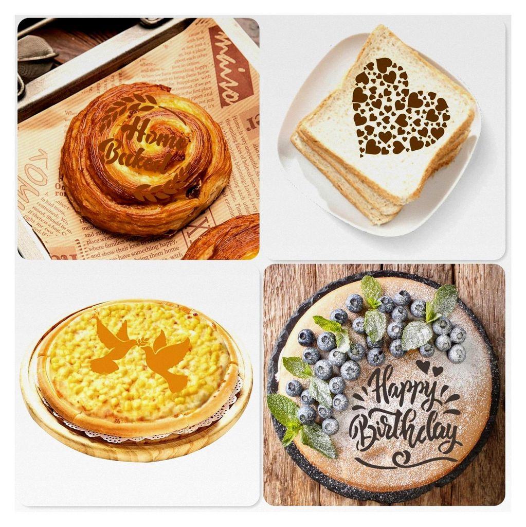 12 Stück Sauerteigbrot-Schablonen mit Mehlsieb, 12 Stile Backvorlagen für Brot, Kuchen, Plätzchen und Torten