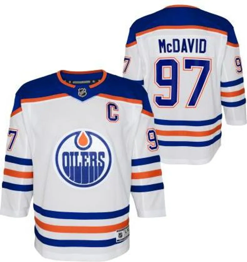 Maillot NHL Connor McDavid Oilers Edmonton Blanc Confortable Taille L/XL