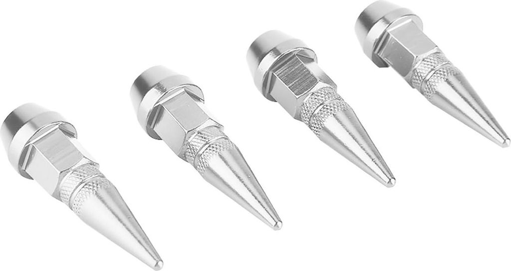 4 Stück Aluminiumlegierung Spike Rad Reifen Ventilschaft Auto LKW Luft Staubkappen Abdeckungen Silber