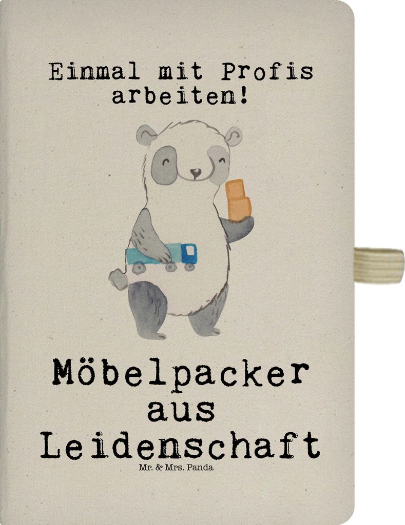 Mr. & Mrs. Panda notizbuch Möbelpacker Leidenschaft - Transparent - Geschenk, Umzugsfirma, DIN A4 Skizzenbuch, Spruch, Kladde, Lustig, Tagebuch, U...