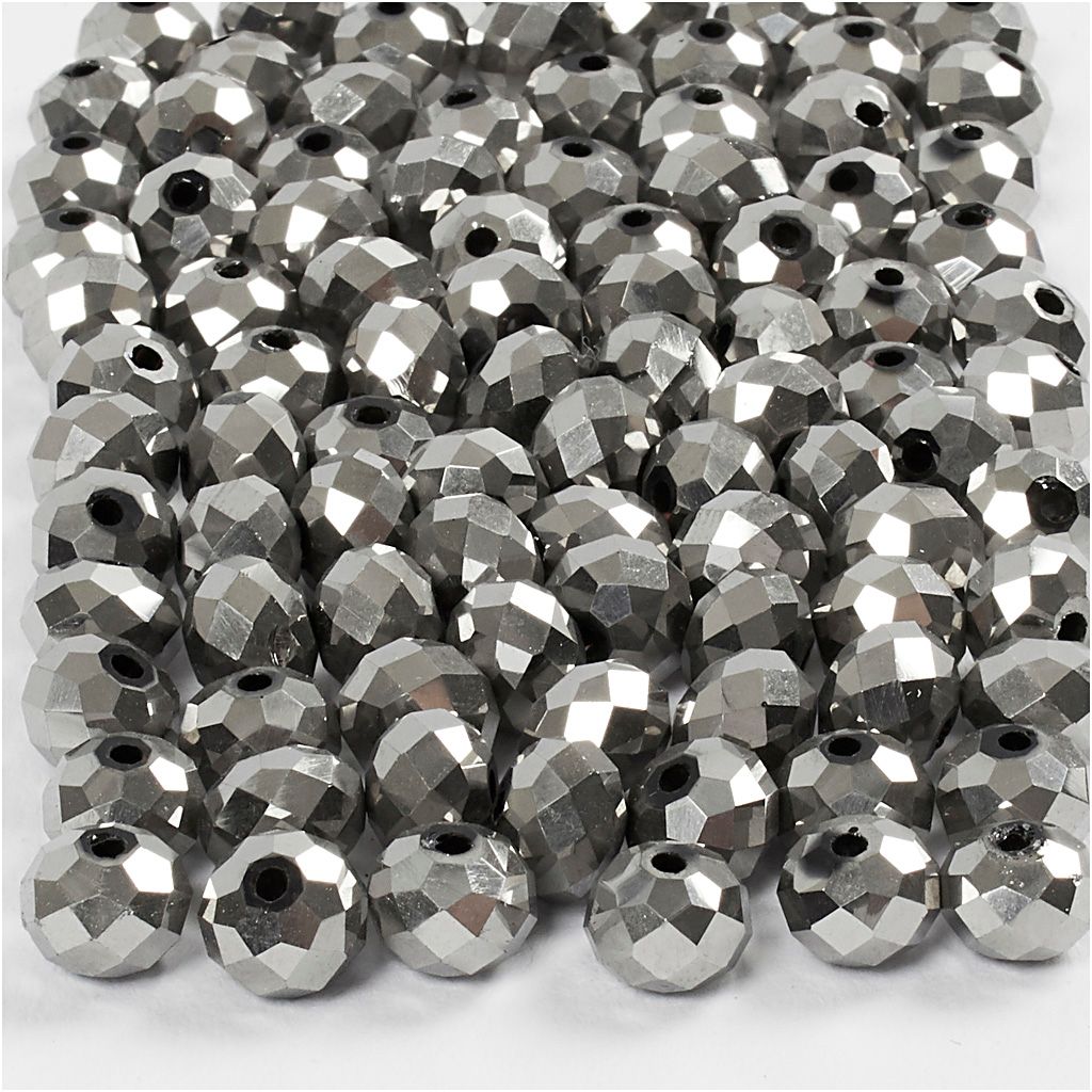 Creativ Company Facette Perlen Metallic Gray, 100..