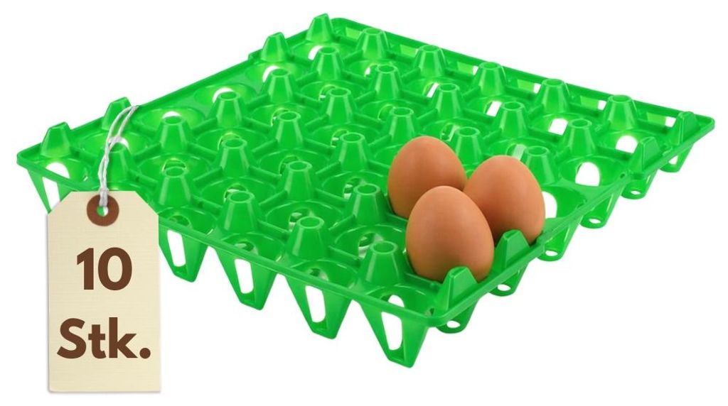 10 Kunststoff Eierlagen Mehrweg Eierhorden aus Plastik für Produktbild 