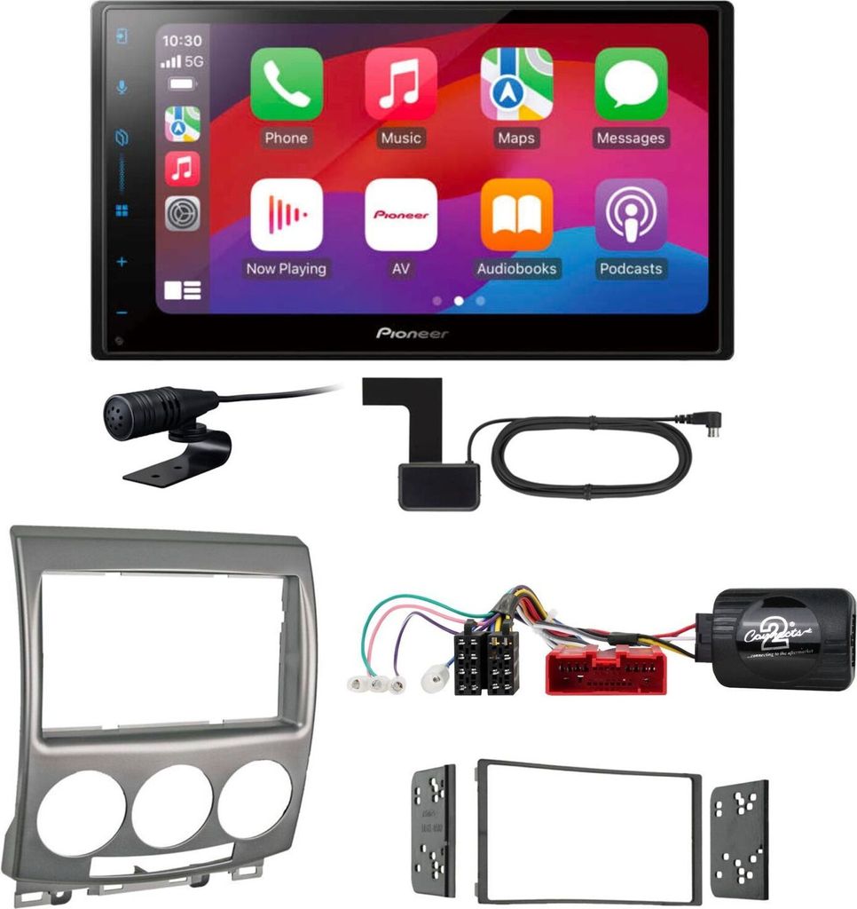 Pioneer SPH-DA77DAB CarPlay Android Auto Digitaltadio Einbauset für Mazda 5 CR
