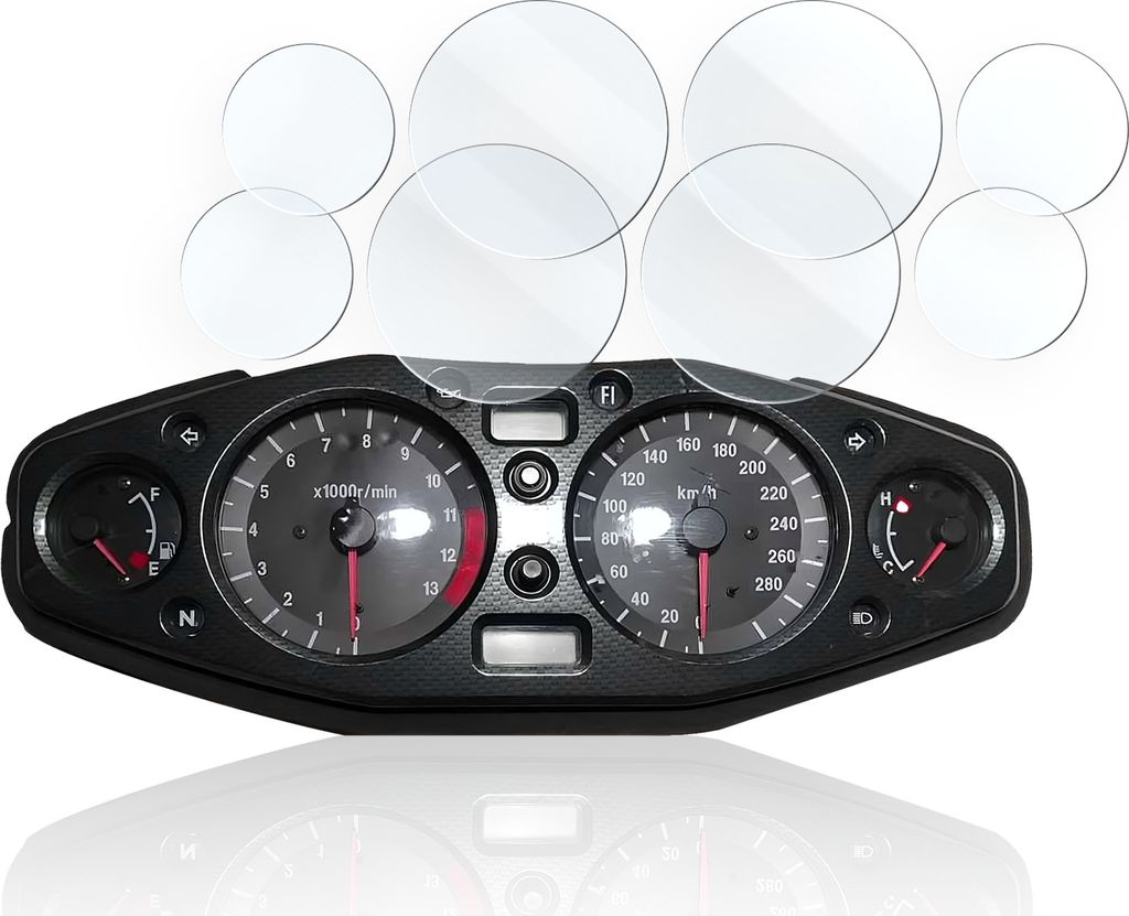 Displayschutz-Folie für Motorrad Tacho-Schutzfolie Germany, Kratschutz geeignet für Suzuki Hayabusa 1999-2007 1x Matt / 1x Klar