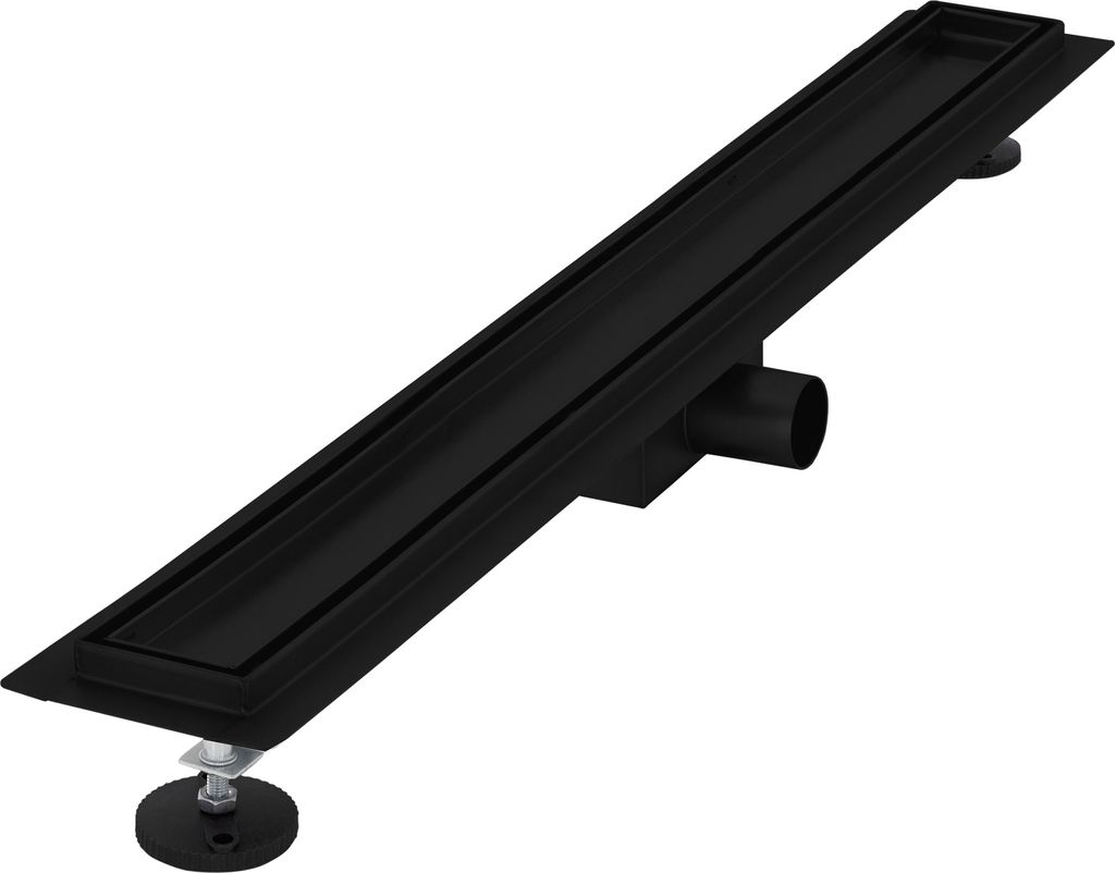 LuxeBath Duschrinne 2in1 Edelstahl, 80 cm, Schwarz, Produktbild 