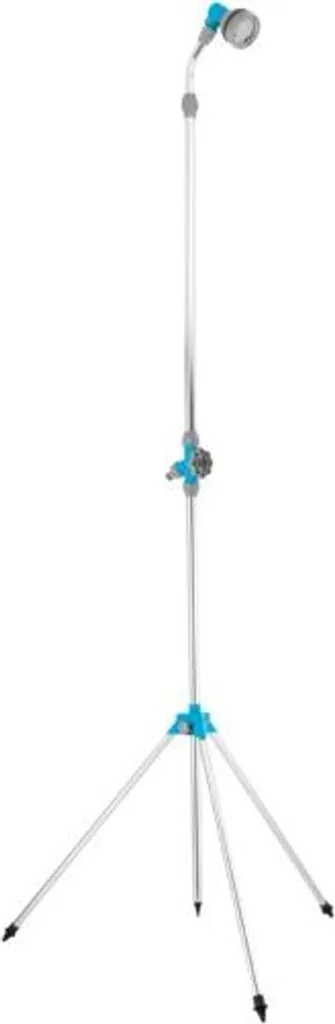 Douche extérieure de jardin avec double pommeau et socle robuste