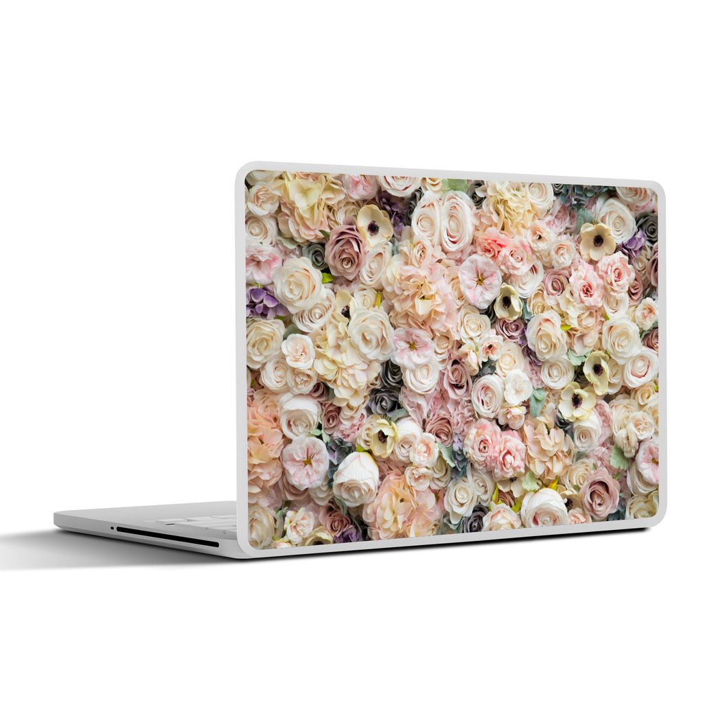 MuchoWow Laptop Aufkleber Sticker Cover Rosen - Blumen - Pastell 32.5x23.5 cm - Sticker für Laptop - Selbstklebend