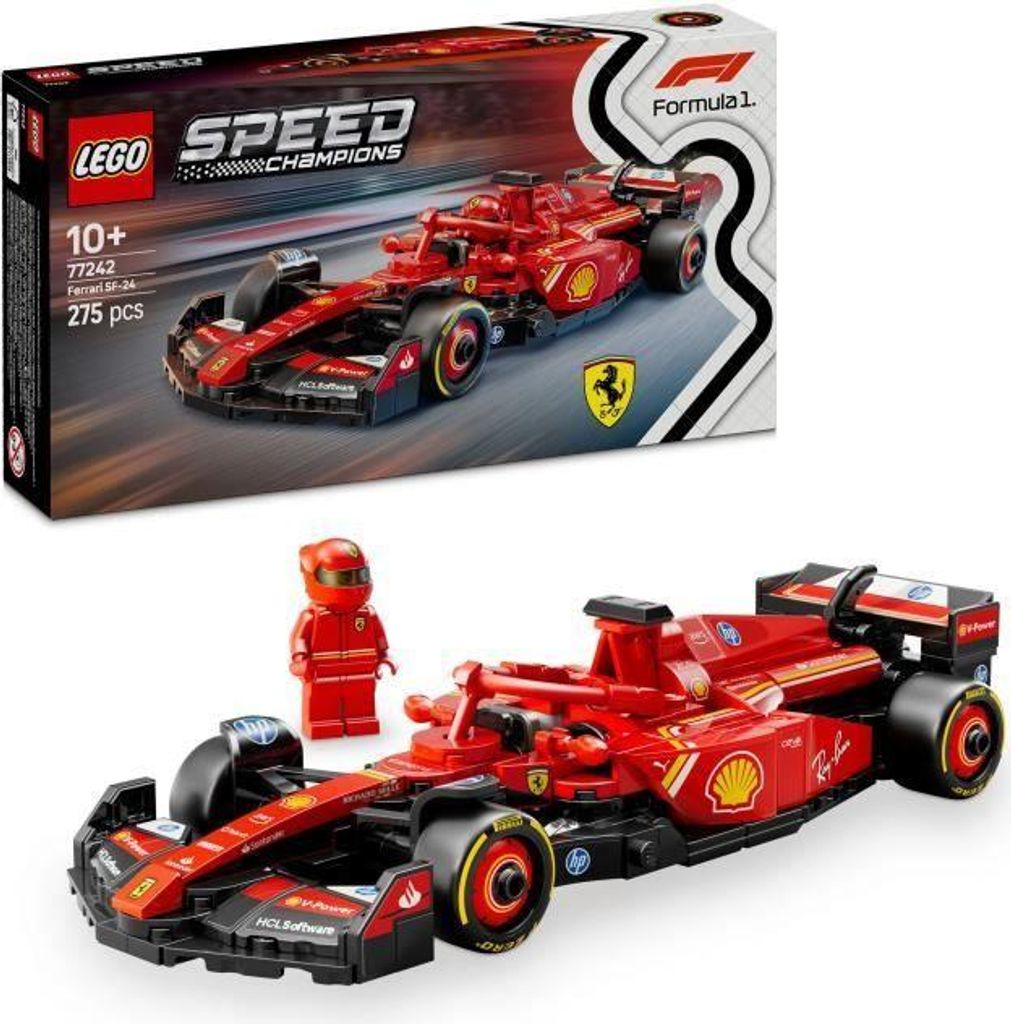 LEGO Speed Champions Ferrari SF-24 F1 Rennwagen, Bauset für Kinder ab 10 Jahren