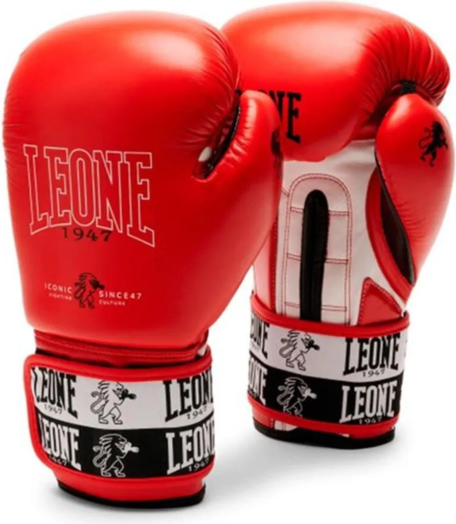 Gant de boxe Leone 1947 Rouge : Idéal pour Sac de Frappe et Sparring