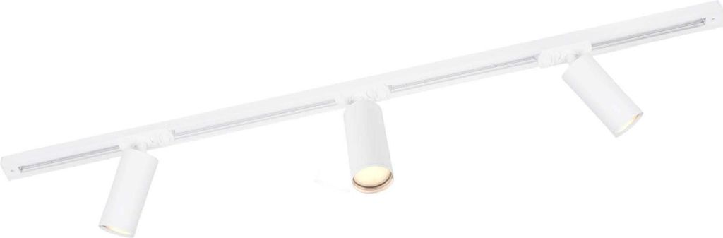 Ledvion - Schienensystem lampen, 1m, 1-Phasen, ohne GU10 Leuchtmittel, Weiss, 3-flammig Spot, spotlight, deckenspot, deckenstrahler, strahler lampe