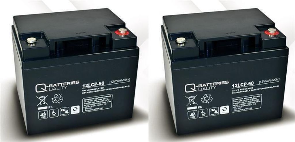 Ersatzakku Ortopedia Compact 920N 40 2 St. Q-Batteries 12LCP-50 12V-50Ah BleiAkku Zyklentyp AGM
