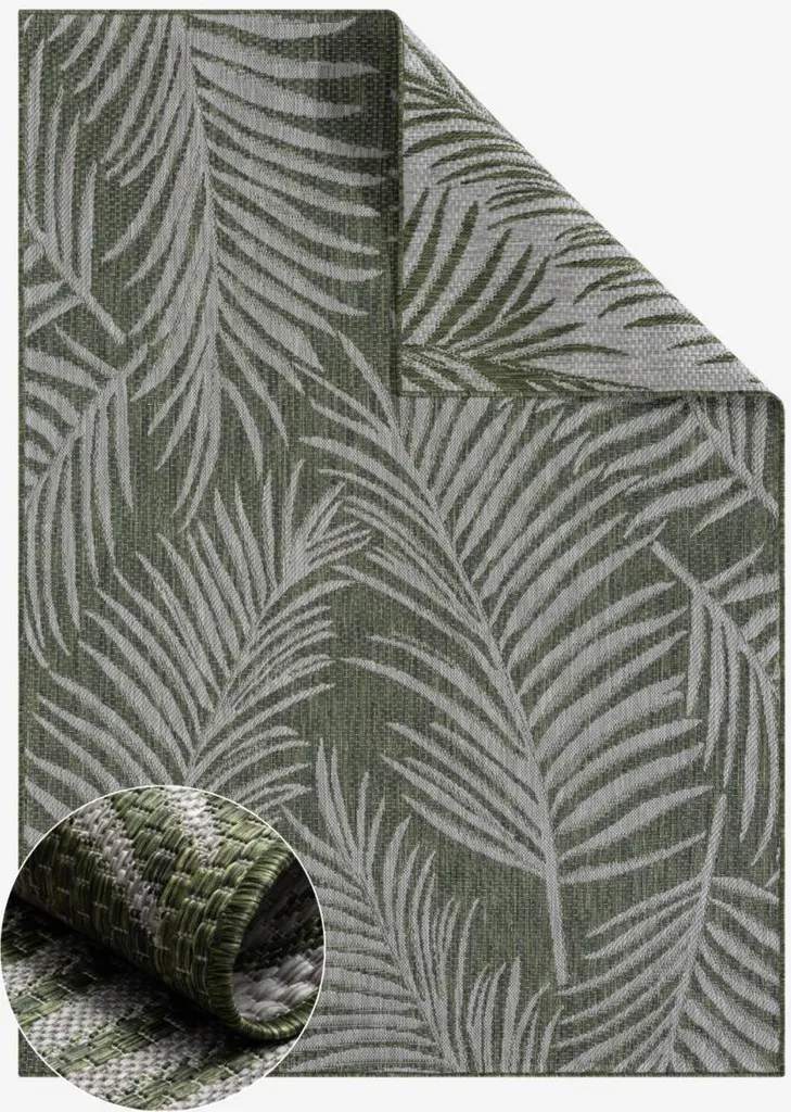 Tapis de salon et terrasse Willow beige 140x200 - Tissage plat résistant