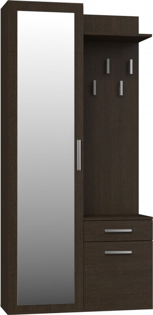 Garderobe Kleiderbügel mit Ablage Spiegel Schrank kommode Wenge