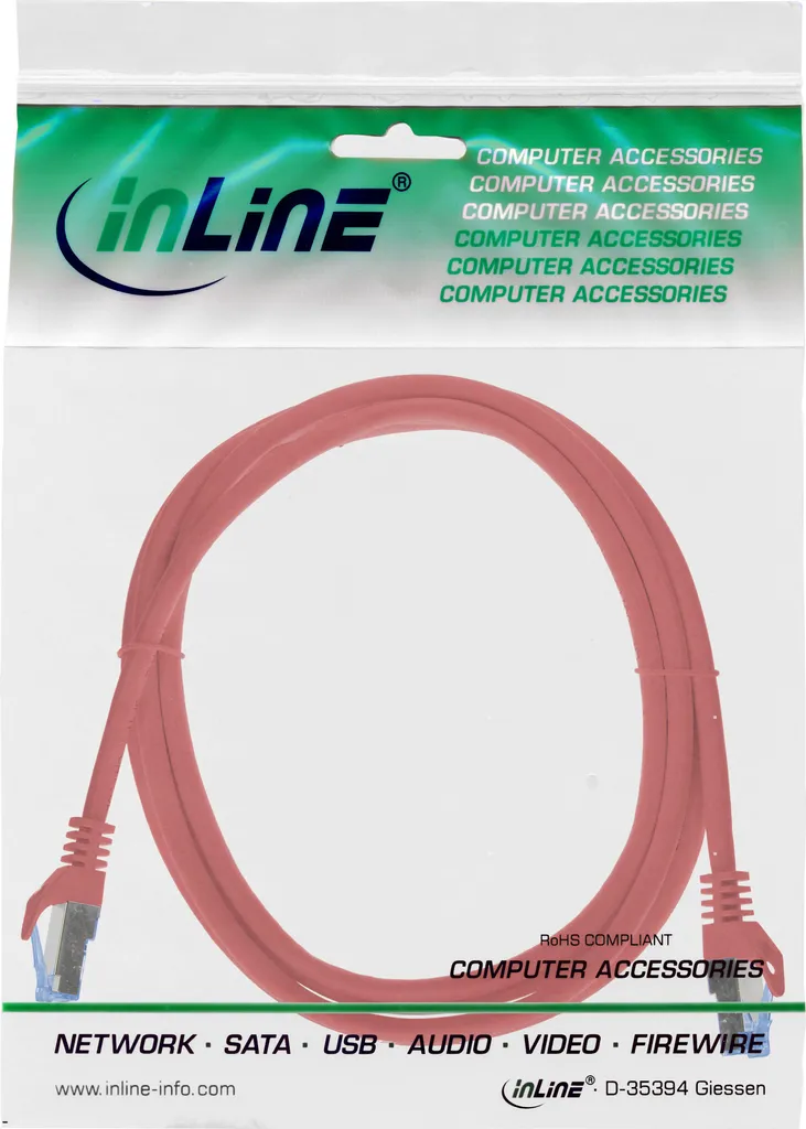 Cavo Rete Rosso Cat.6A S/FTP InLine 0,5m | Alta Flessibilità TPE - 3