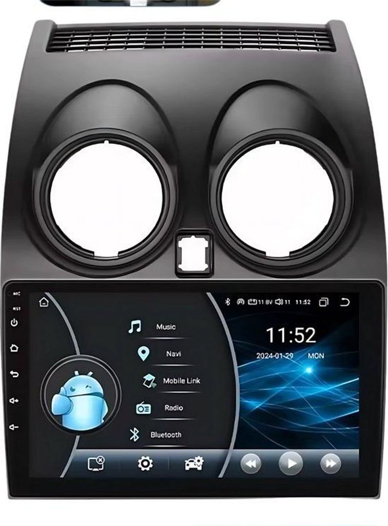 Autoradio mit Bluetooth und CarPlay für Nissan Qashqai J10 (2006–2013) – Kompatibel mit Apple und Android – Stereoanlage – Navigationssyst...