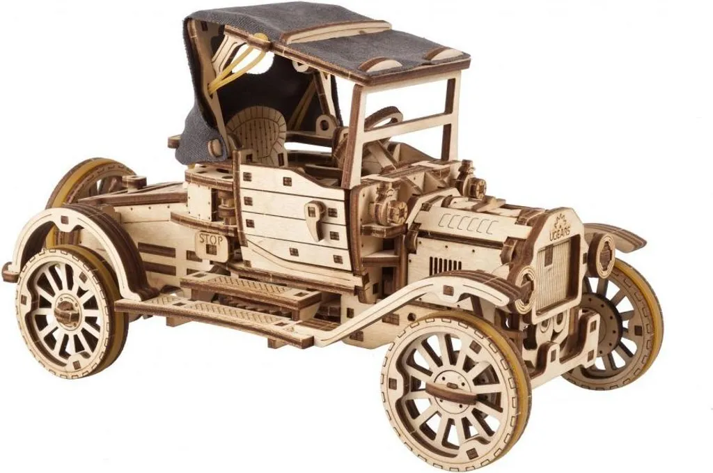 Puzzle 3D Mécanique Retro Car Oldtimer UGR-T en Bois Naturel Ugears