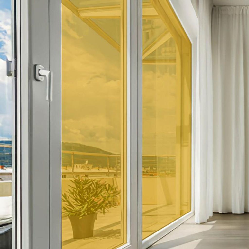 DIMEXACT - DIMEXACT Selbstklebende Sonnenschutzfolie für Autofenster, farbig, transparent für Fenster, Zitronengelb, Breite 1,52 m, Rolle -152 cm...