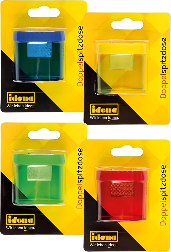Idena Doppelspitzdose oval 4fach sortiert Blister Produktbild 