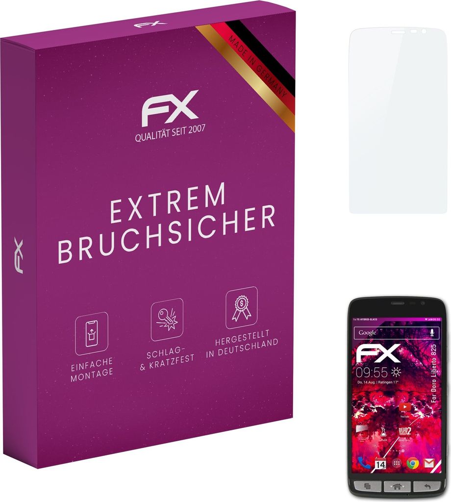 atFoliX FX-Hybrid-Glass Displayfolie kompatibel mit Doro Liberto 825 Glasfolie