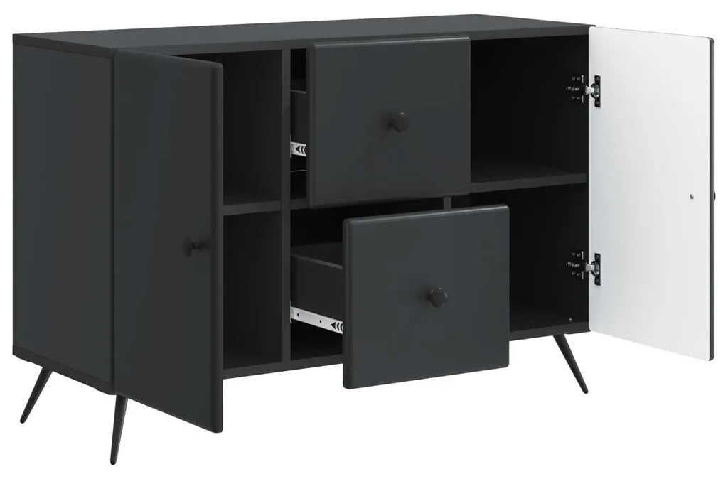 Commode de rangement noire vidaXL 89 cm avec compartiments spacieux