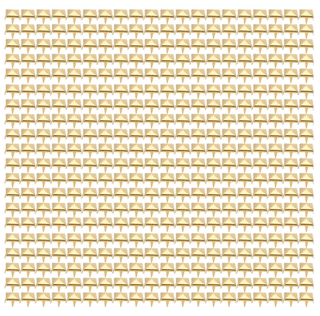 400 Sets 4–7 mm DIY Leathercraft Spike Nieten, quadratische Nieten, Taschen, Schuhe, Gürtel, Zubehör, Gold, 7 mm