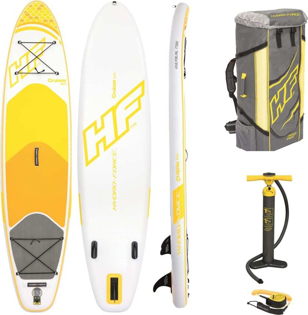Bestway HYDRO-FORCE iSUP Cruiser Tech 320x76x15 cm, aufblasbares Stand Up Paddle Touring-Board