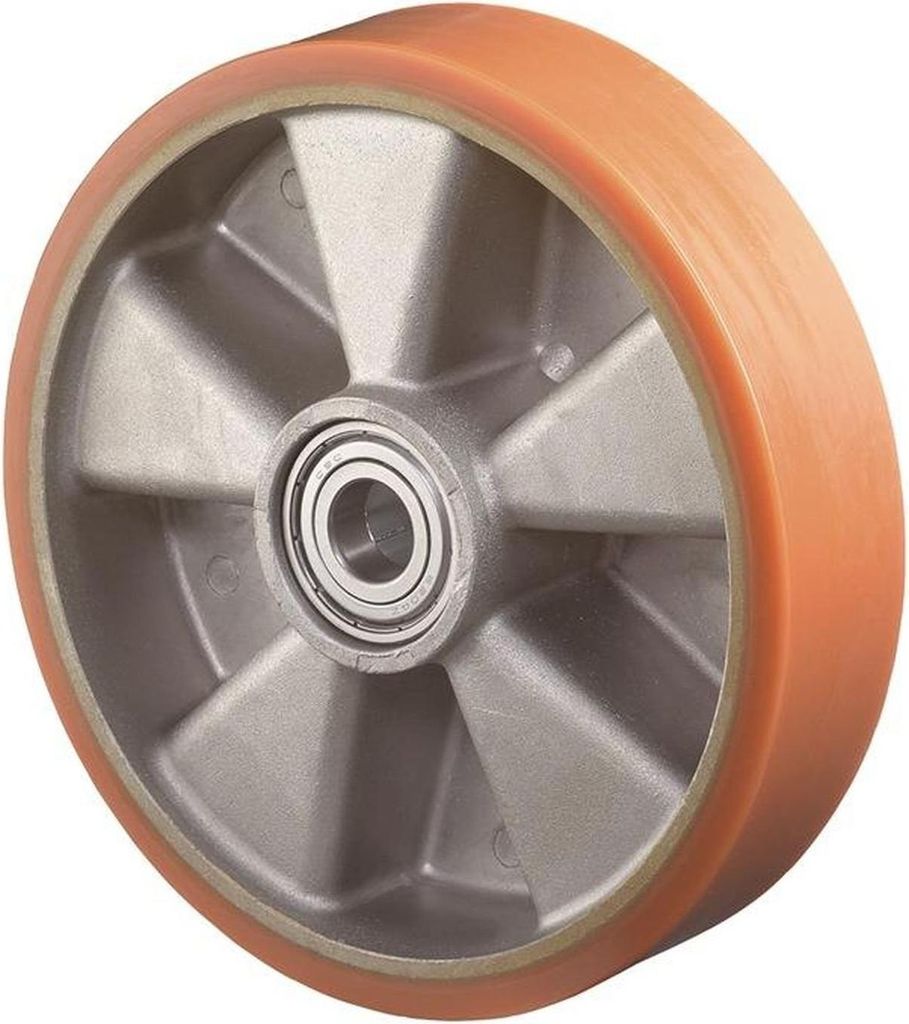 BS Rollen Rad B90.102 Durchmesser 100mm Tragfähigkeit 200kg Naben-Länge 40mm Rad Aluminium / Guss-PUR 95 Shore A - B90.102