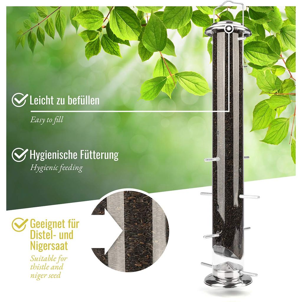 Vogelfutter Auffangschale Für Vogelhäuschen - Große Futterplatzschale Mit Verstellbarem Bügel