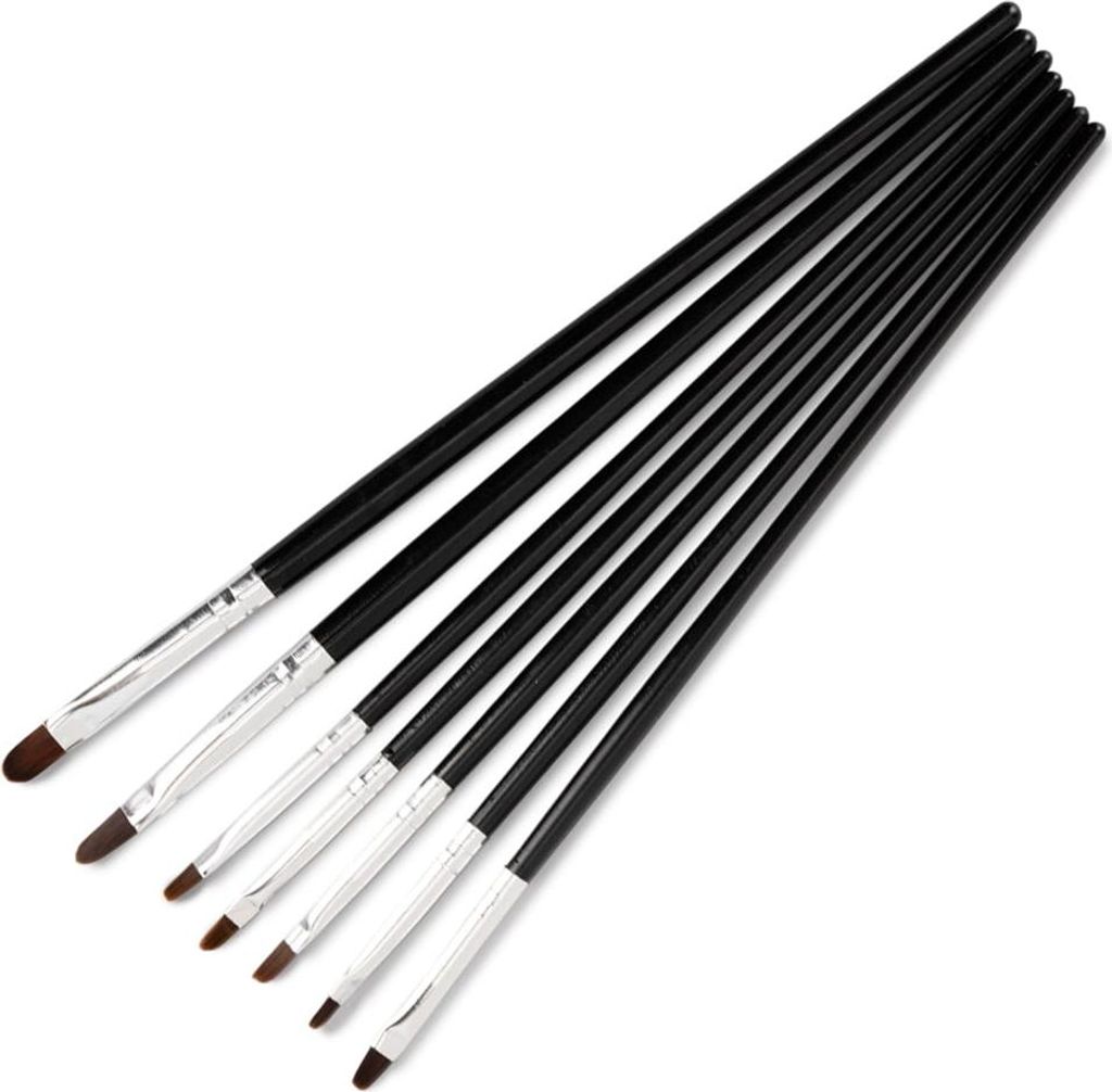 Set de 7 pinceaux ovales noirs pour gel Image du produit 