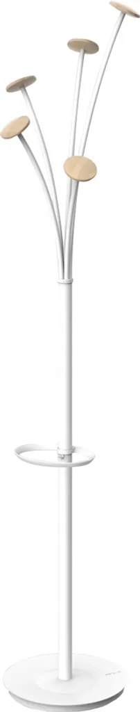 Portemanteau sur Pied Festival Blanc et Bois 187 cm pour Bureau et Entrée