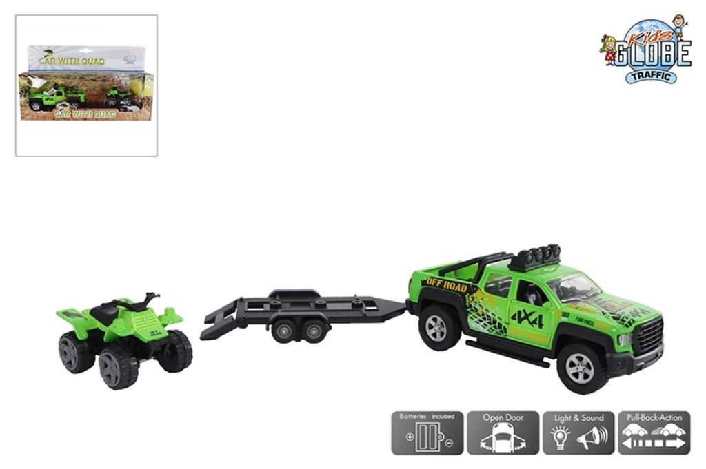 Kids Globe 510220 - Geländewagen mit Quad 1:36 Produktbild 