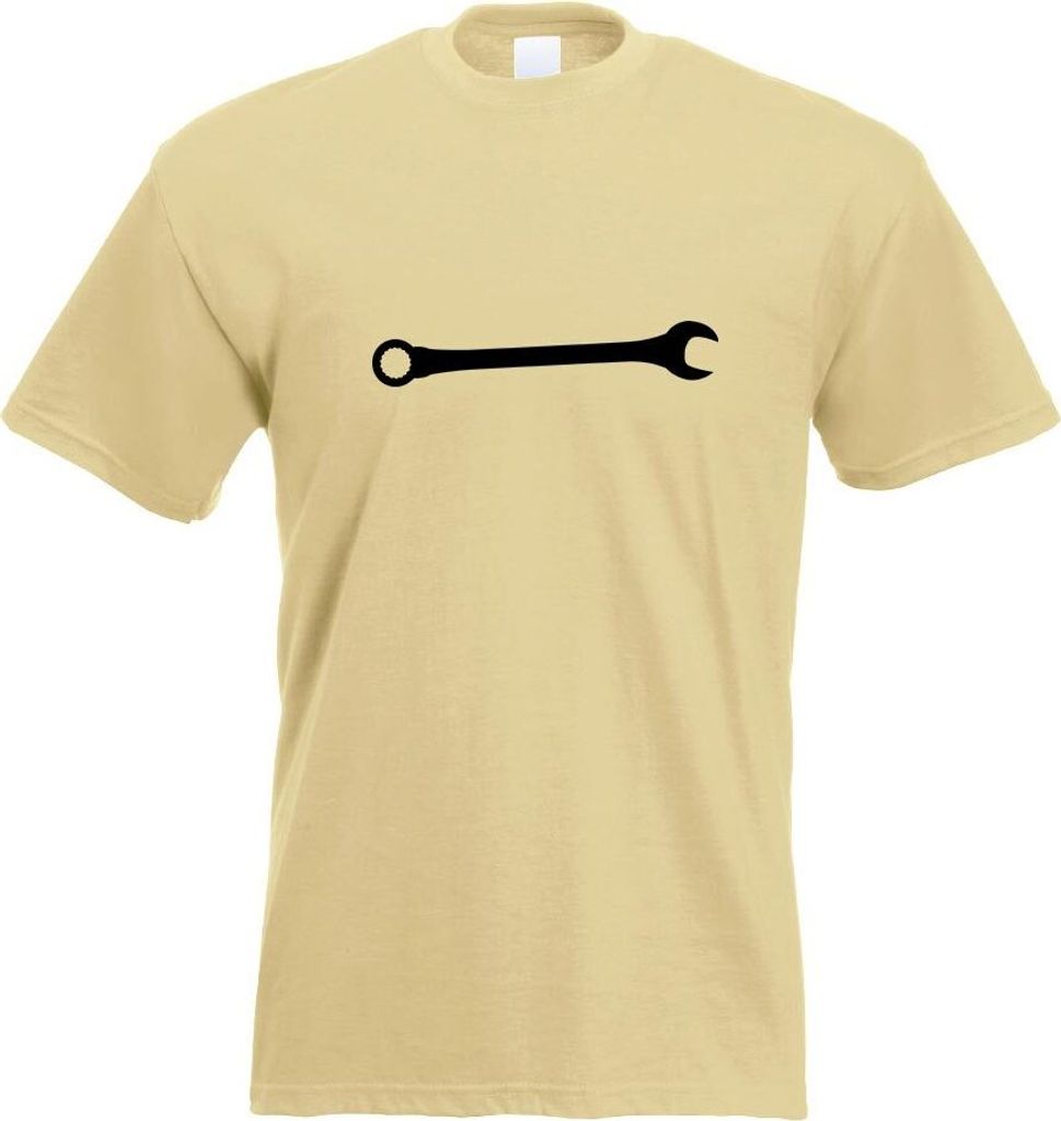 Kiwistar - T-Shirt - Khaki - Maulschlüssel Schrauben Motiv Bedruckt Funshirt Design Print - mit Motiv Bedruckt - Funshirt Design - Sport - Freizei...